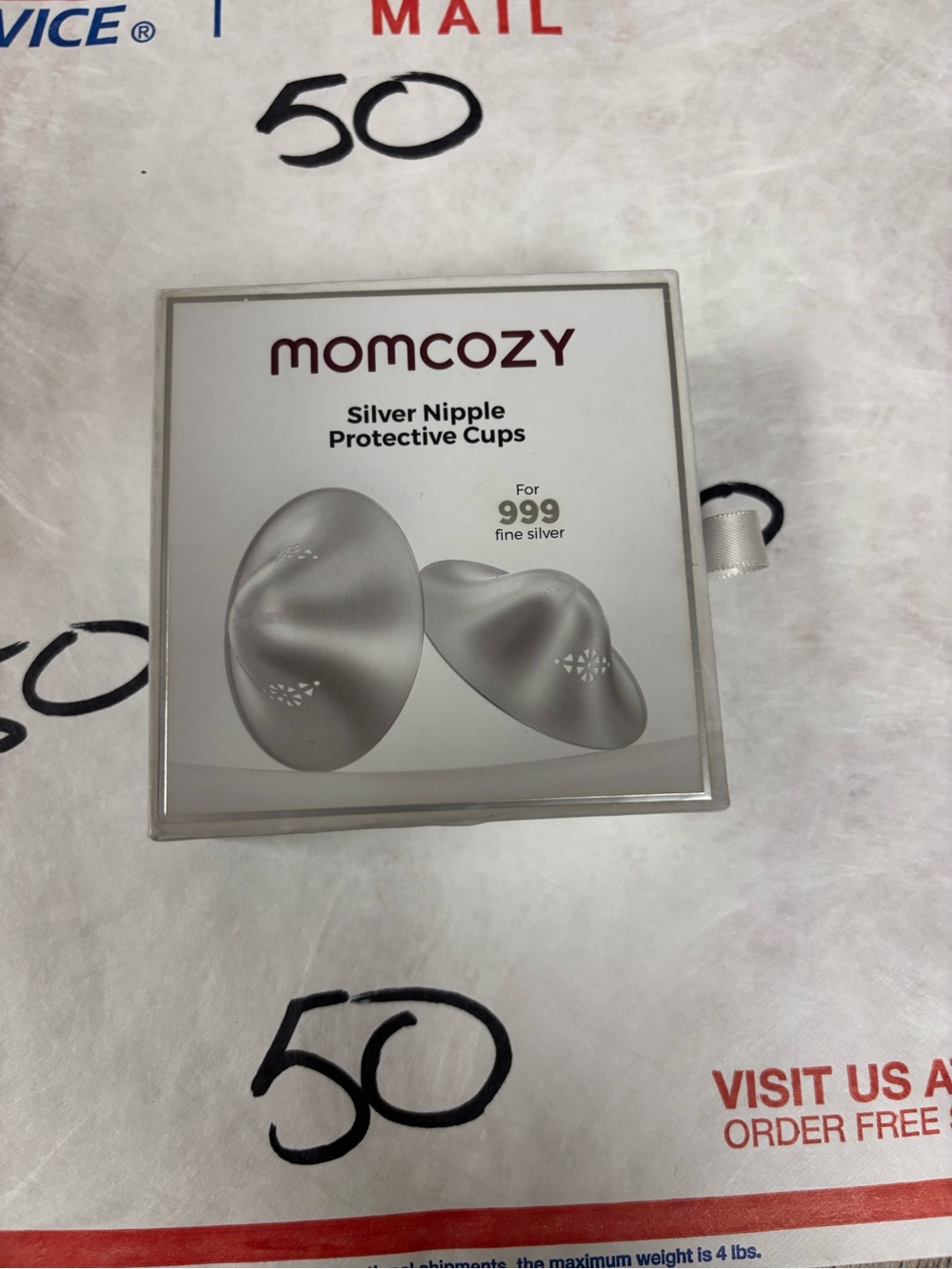 NWT MOMCOZY Silver Nipple Protective Cups - 999 Fine Silver